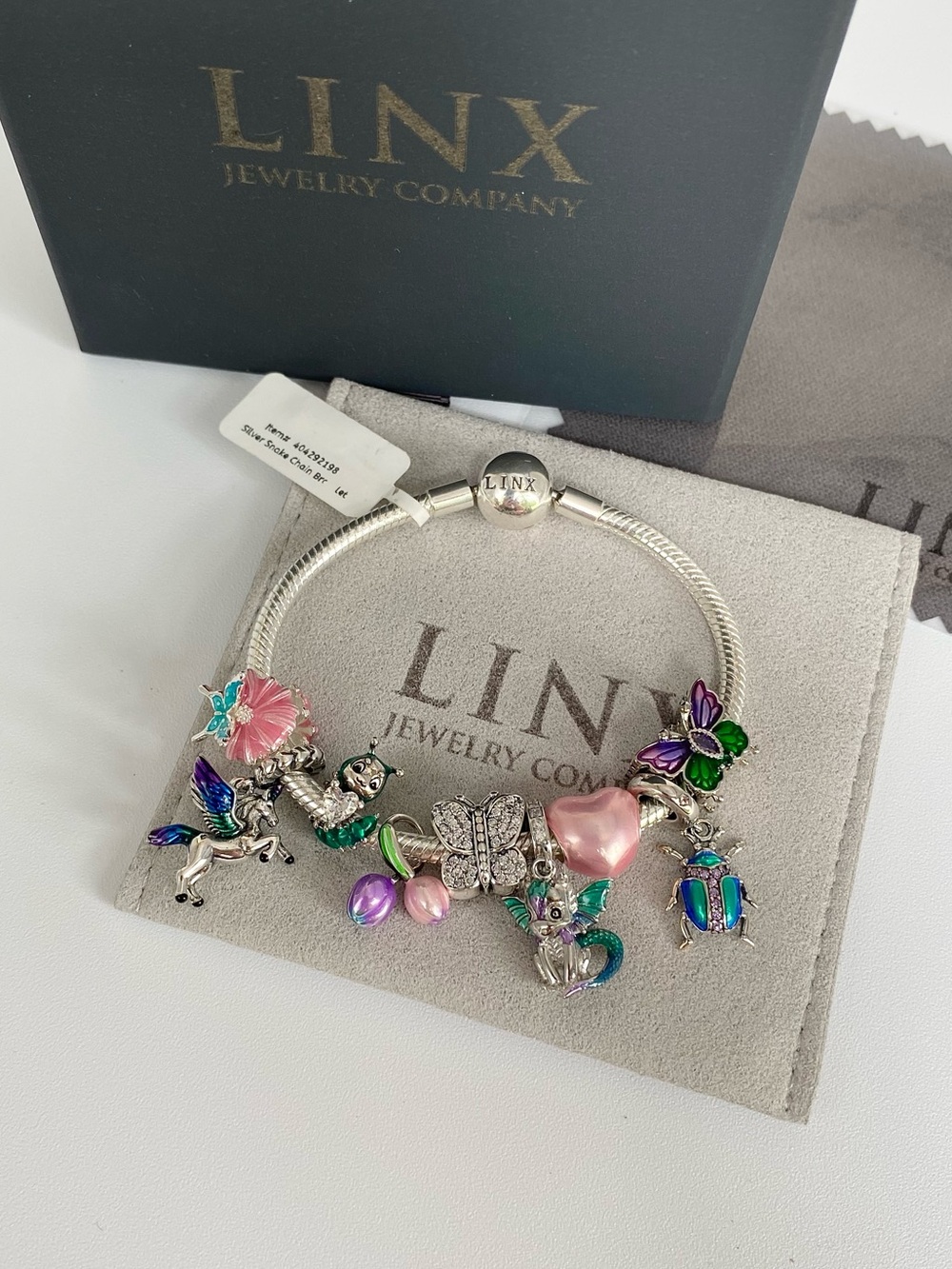 Linx Snake Chain Bracelet with Mystical Themed Charms